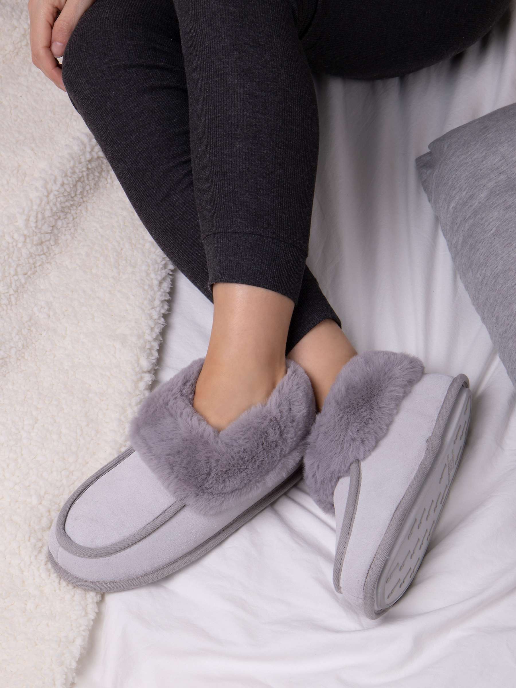 Buy totes Real Suede Moccasin Bootie Slippers Online at johnlewis.com