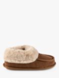 totes Real Suede Moccasin Bootie Slippers, Tan