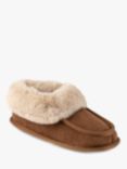 totes Real Suede Moccasin Bootie Slippers, Tan