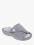totes Textured Popcorn Turnover Mule Slippers, Pale Grey
