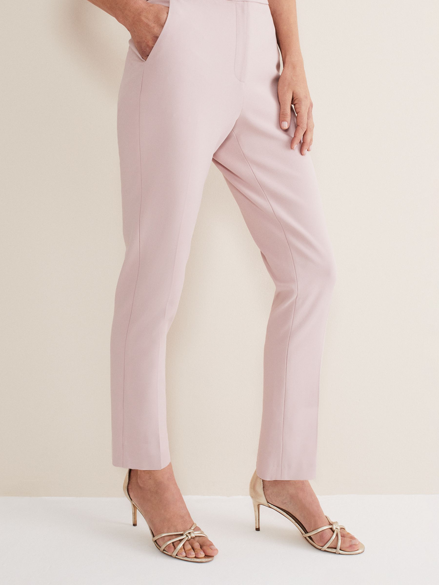 Phase Eight Eira Cigarette Trousers, Pale Pink at John Lewis & Partners