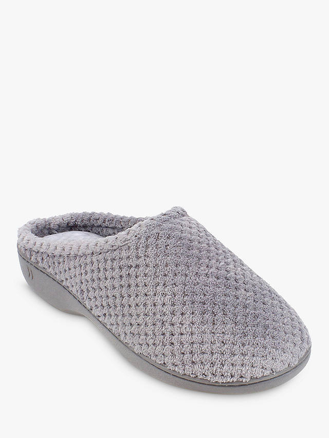 totes Popcorn Terry Mule Slippers, Pale Grey