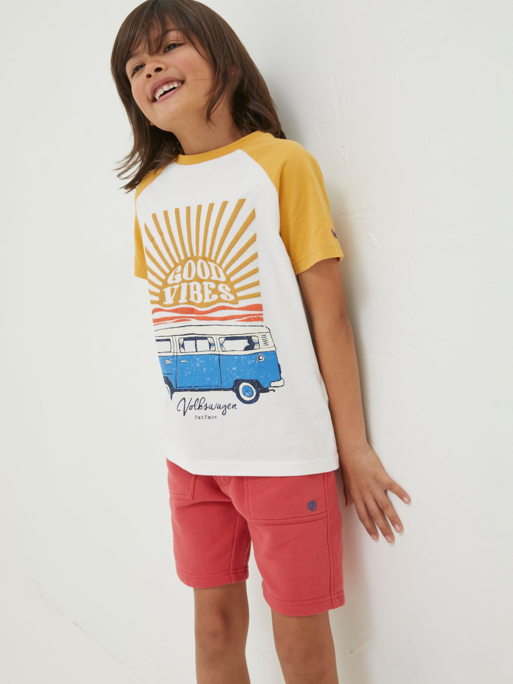 FatFace Kids' Sun Graphic Jersey T-Shirt, Off White
