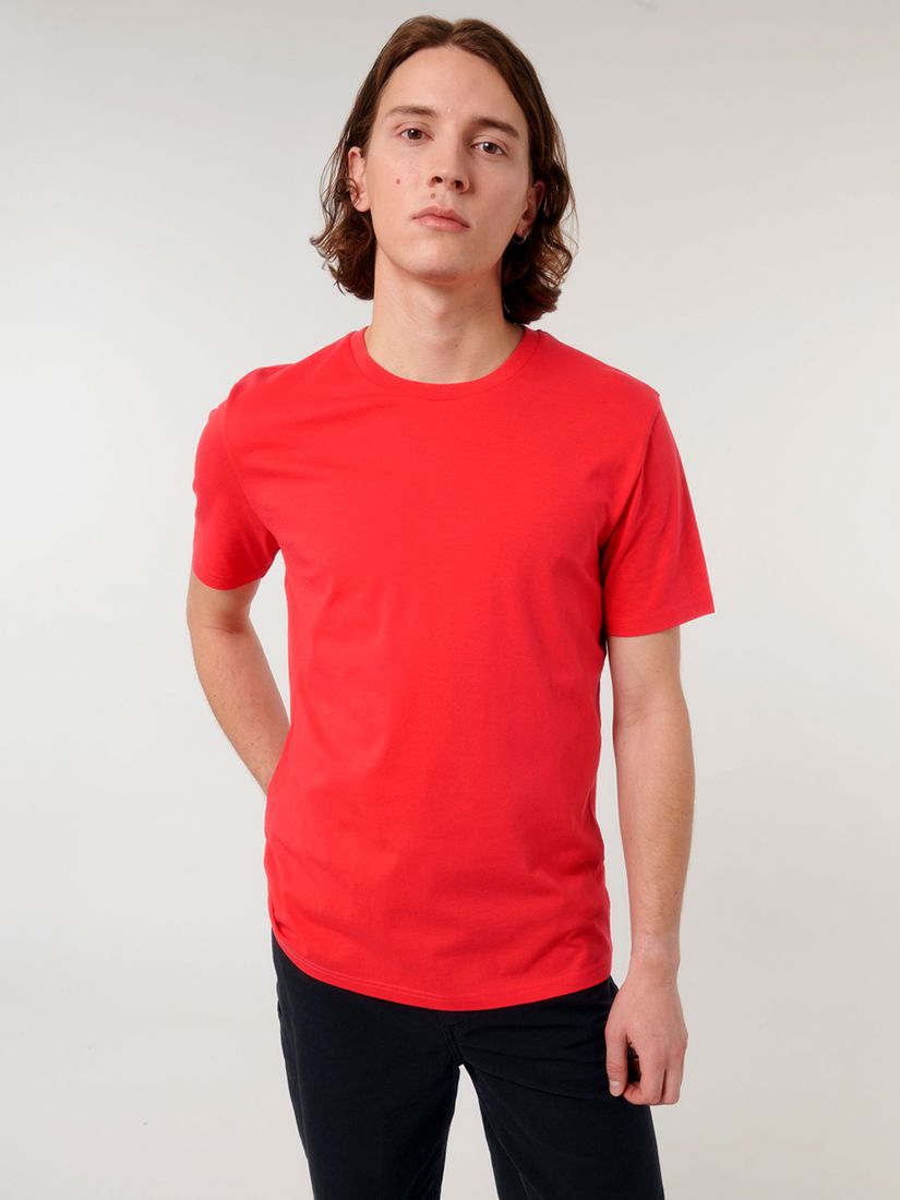British Boxers GOTS Organic Short Sleeve Lounge T-Shirt, Deckchair Red, S