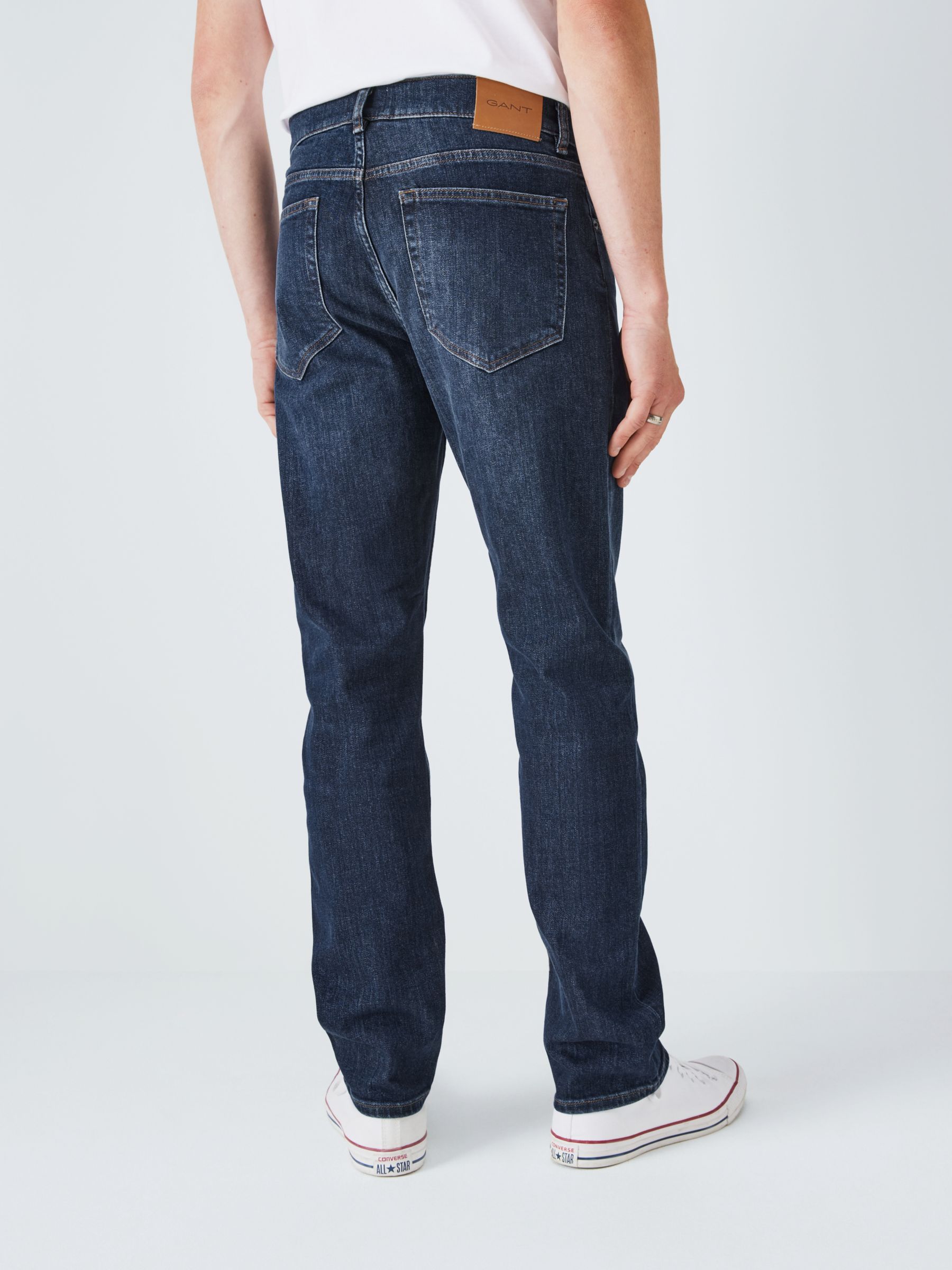 GANT Regular Gant Jeans, Dark Blue at John Lewis & Partners