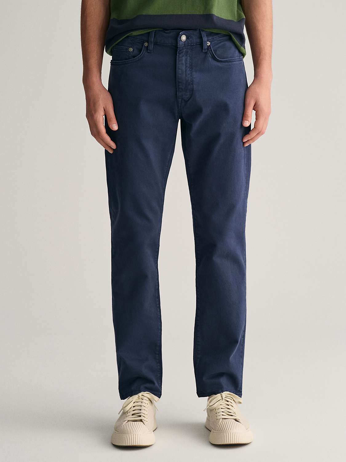 Buy GANT Regular Fit Desert Jeans, Marine Blue Online at johnlewis.com