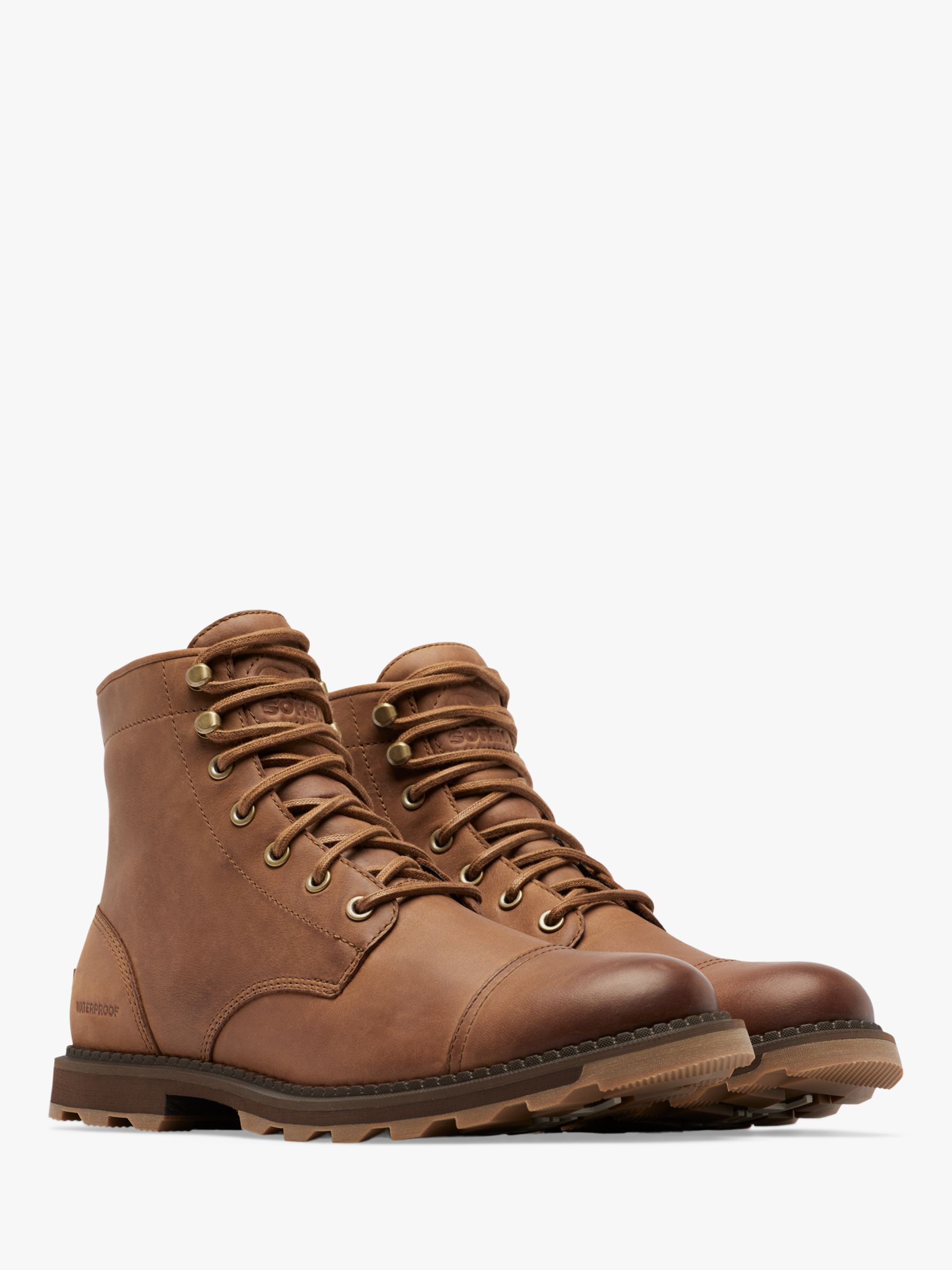 SOREL Madson II Chore Leather Waterproof Ankle Boots, Tan at John Lewis &  Partners