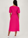 Monsoon Twist Detail Jersey Midi Dress, Pink