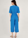 Monsoon Diamond Print Jumpsuit, Blue