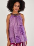 Monsoon Print Halterneck Camisole Top, Lilac