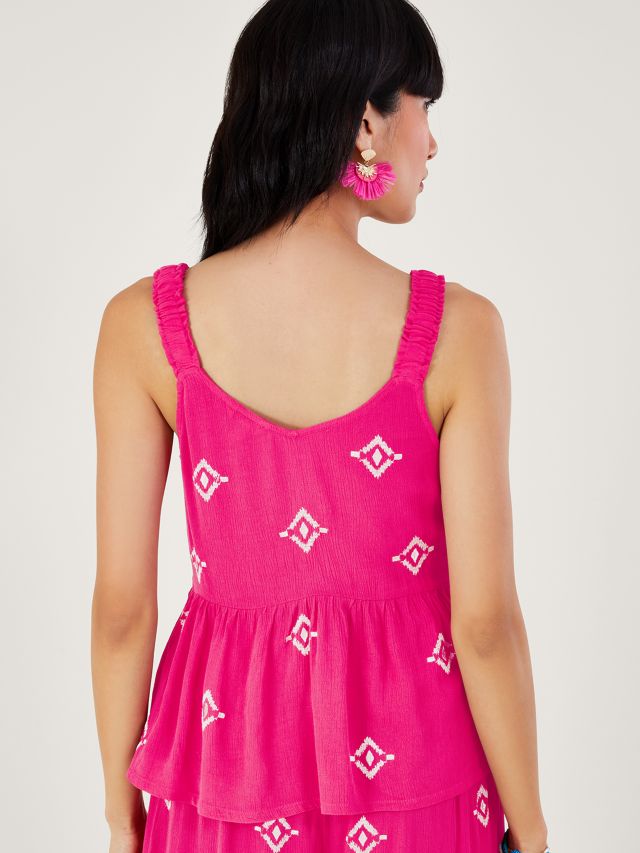Embroidered Square Neck Cami Top, Monsoon