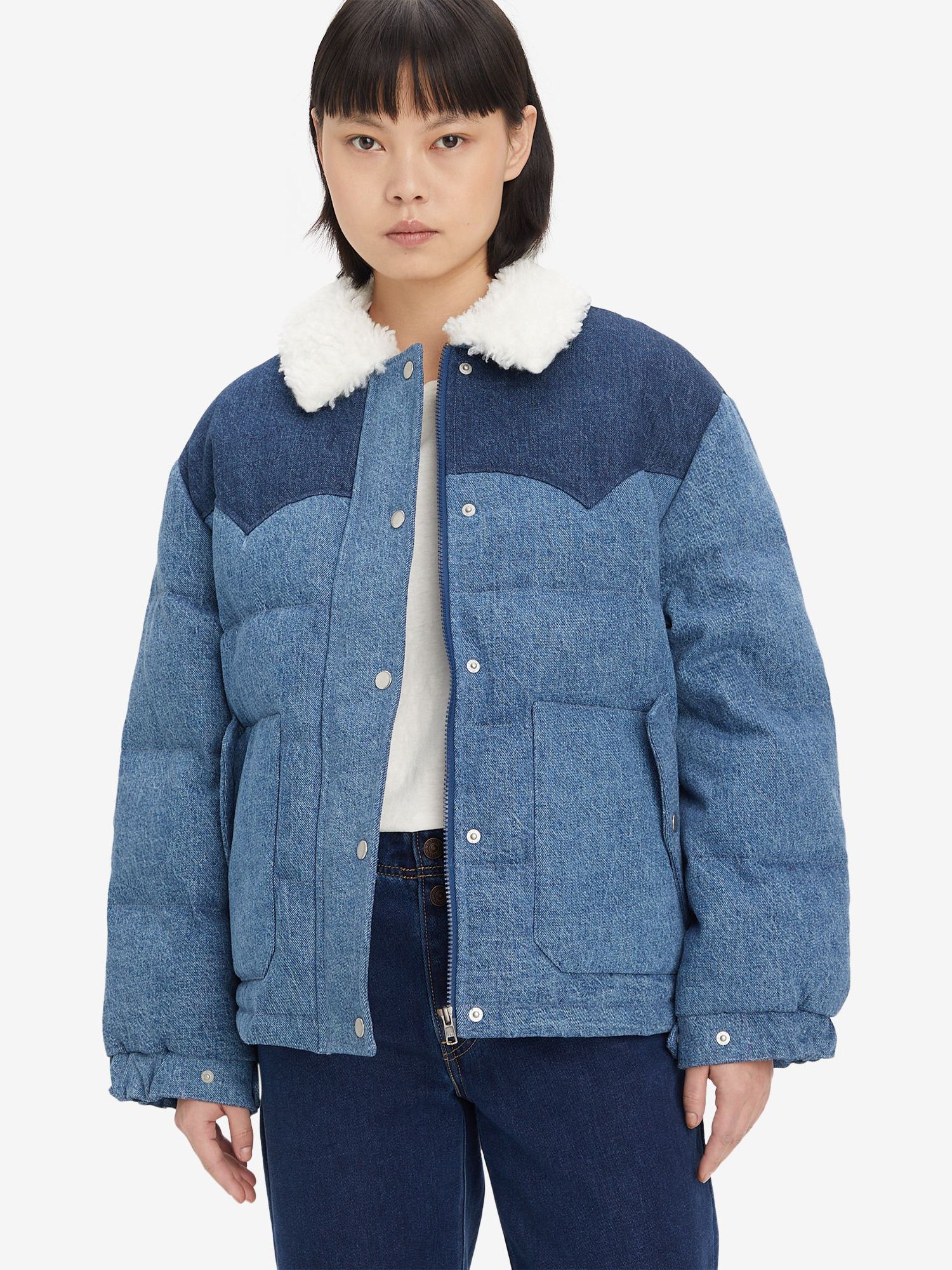 Levi's Western Quilted Short Jacket, Dance Club Party Hue at John Lewis ...