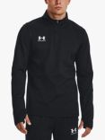 Under Armour Challenger Midlayer 1/4 Zip Long Sleeve Gym Top, Black/White
