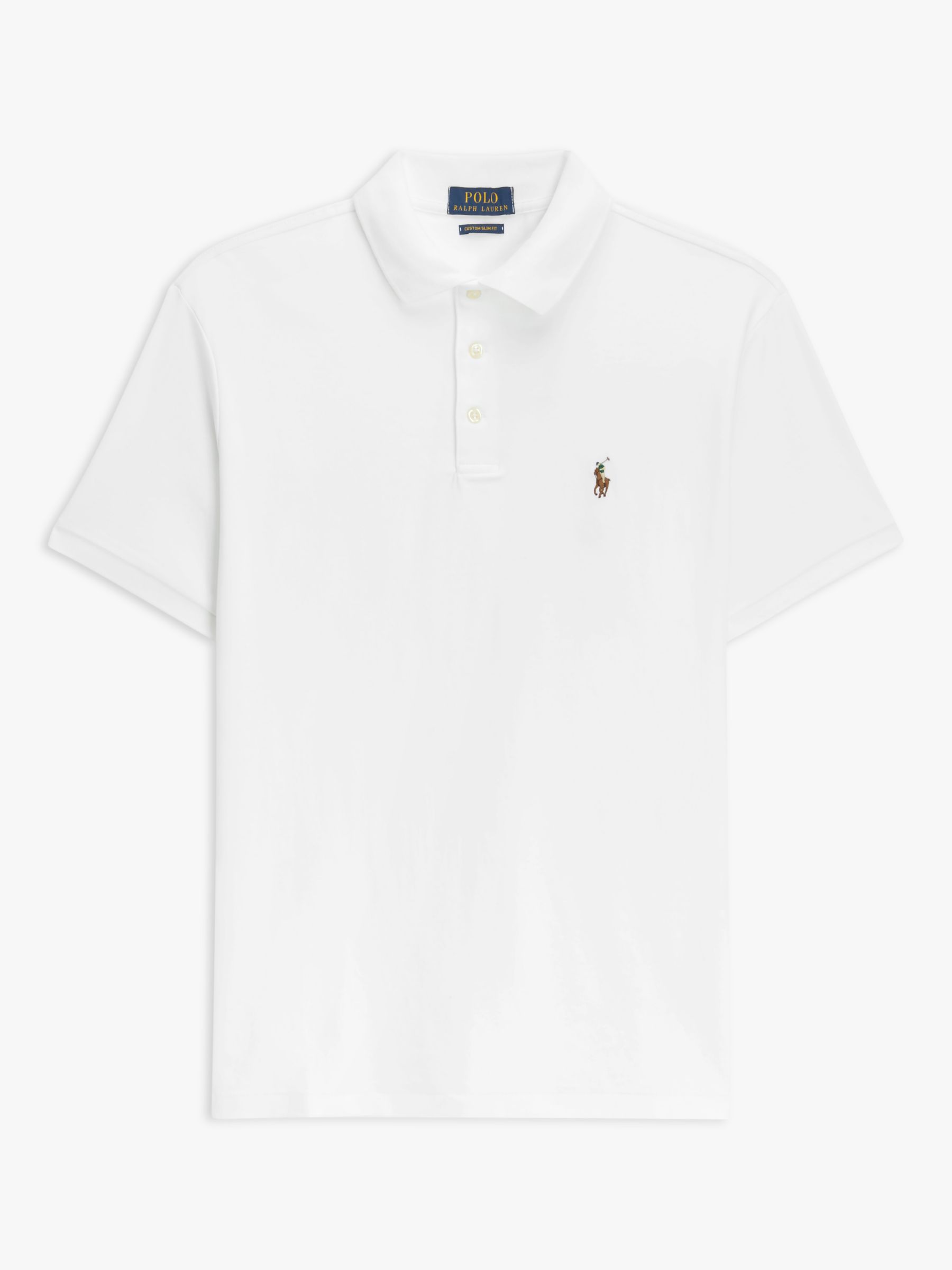 Polo Ralph Lauren Short Sleeve Polo Shirt, White at John Lewis & Partners