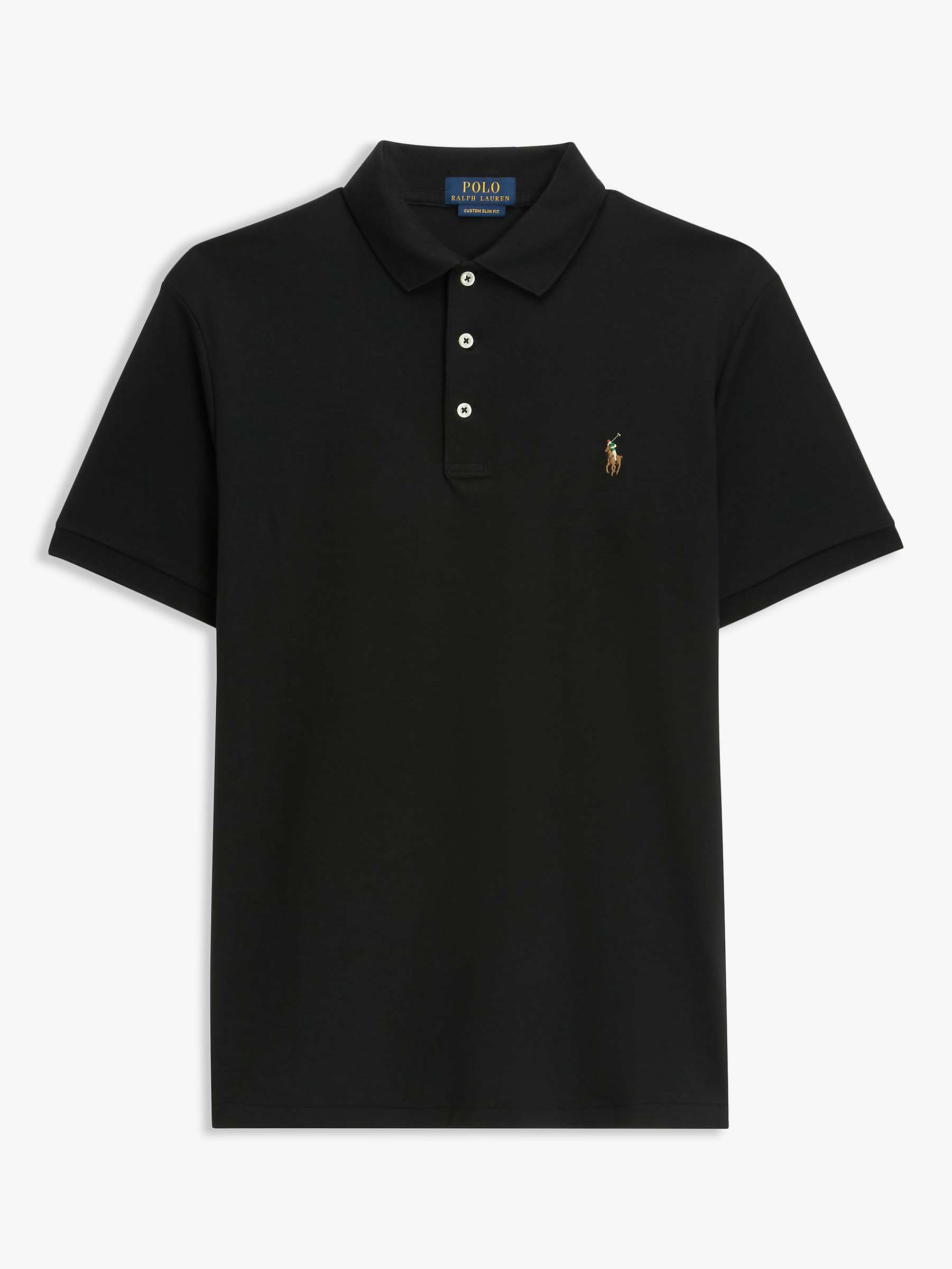 Polo Ralph Lauren Short Sleeve Polo Shirt, Polo Black at John Lewis ...