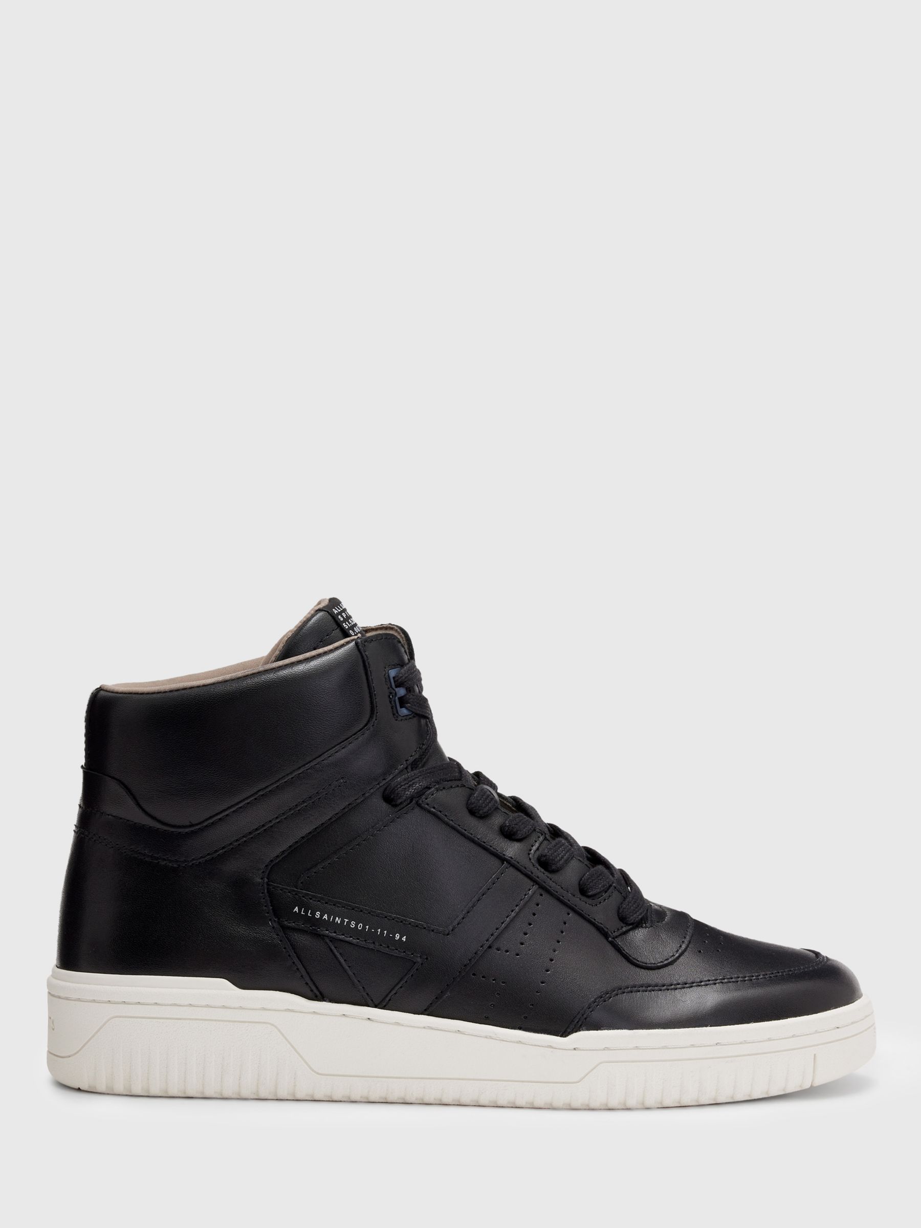 AllSaints Pro High Top Leather Trainers, Black