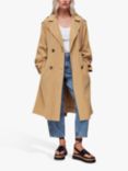 Whistles Petite Riley Double Breasted Trench Coat, Beige
