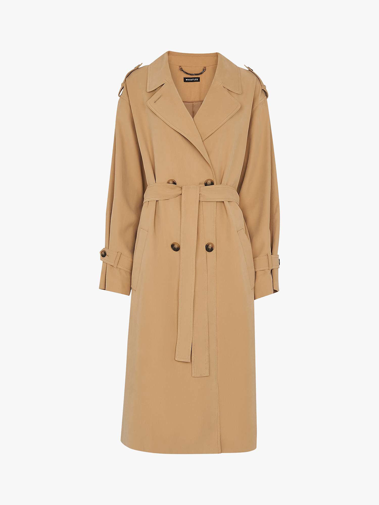 Buy Whistles Petite Riley Double Breasted Trench Coat, Beige Online at johnlewis.com