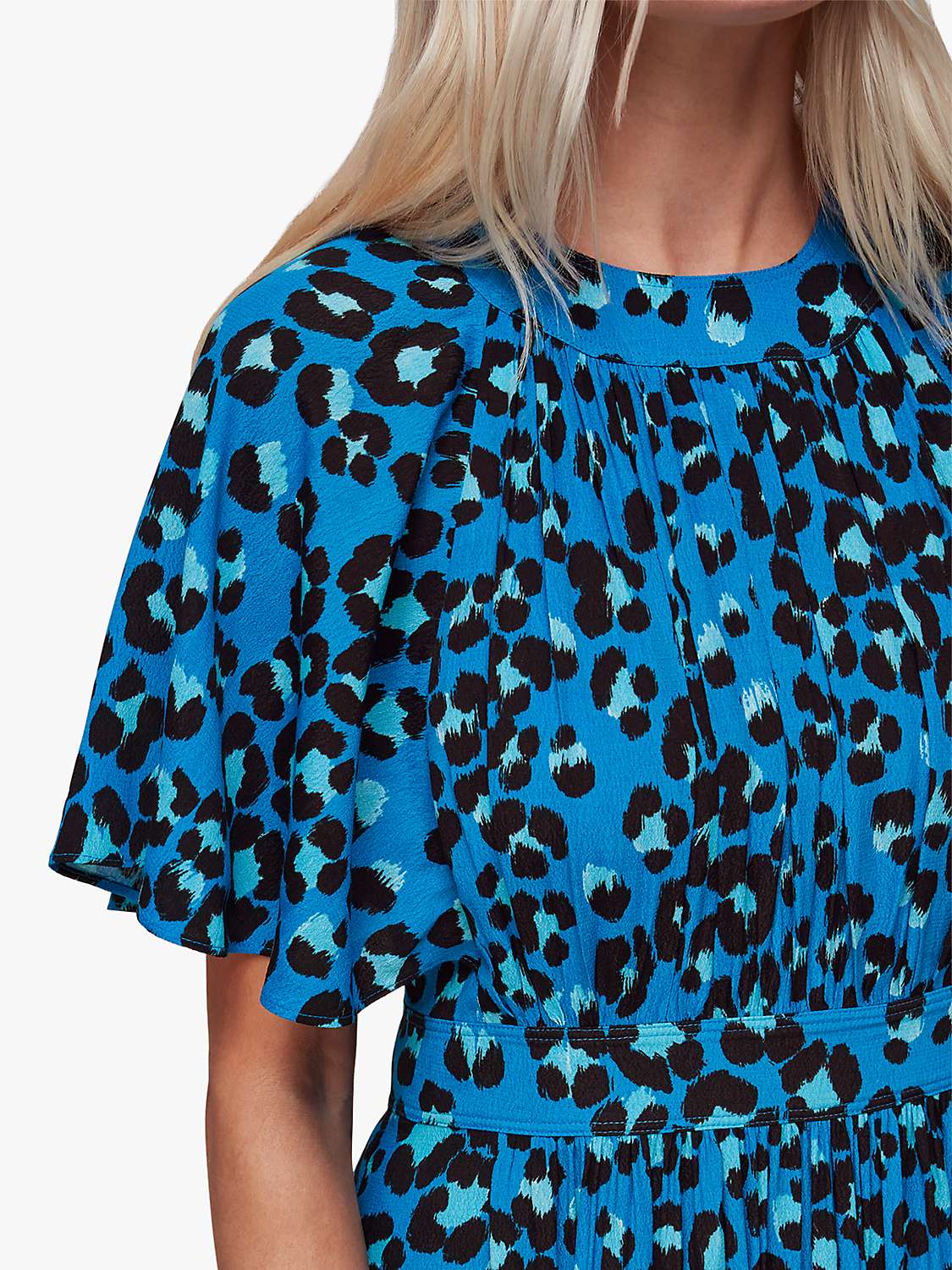 Buy Whistles Petite Amelia Painted Leopard Midi Dress, Cobalt/Multi Online at johnlewis.com