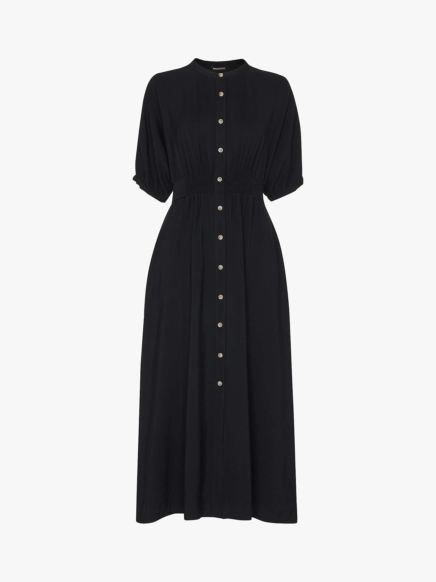 Whistles Petite Plain Shirt Dress, Black at John Lewis & Partners