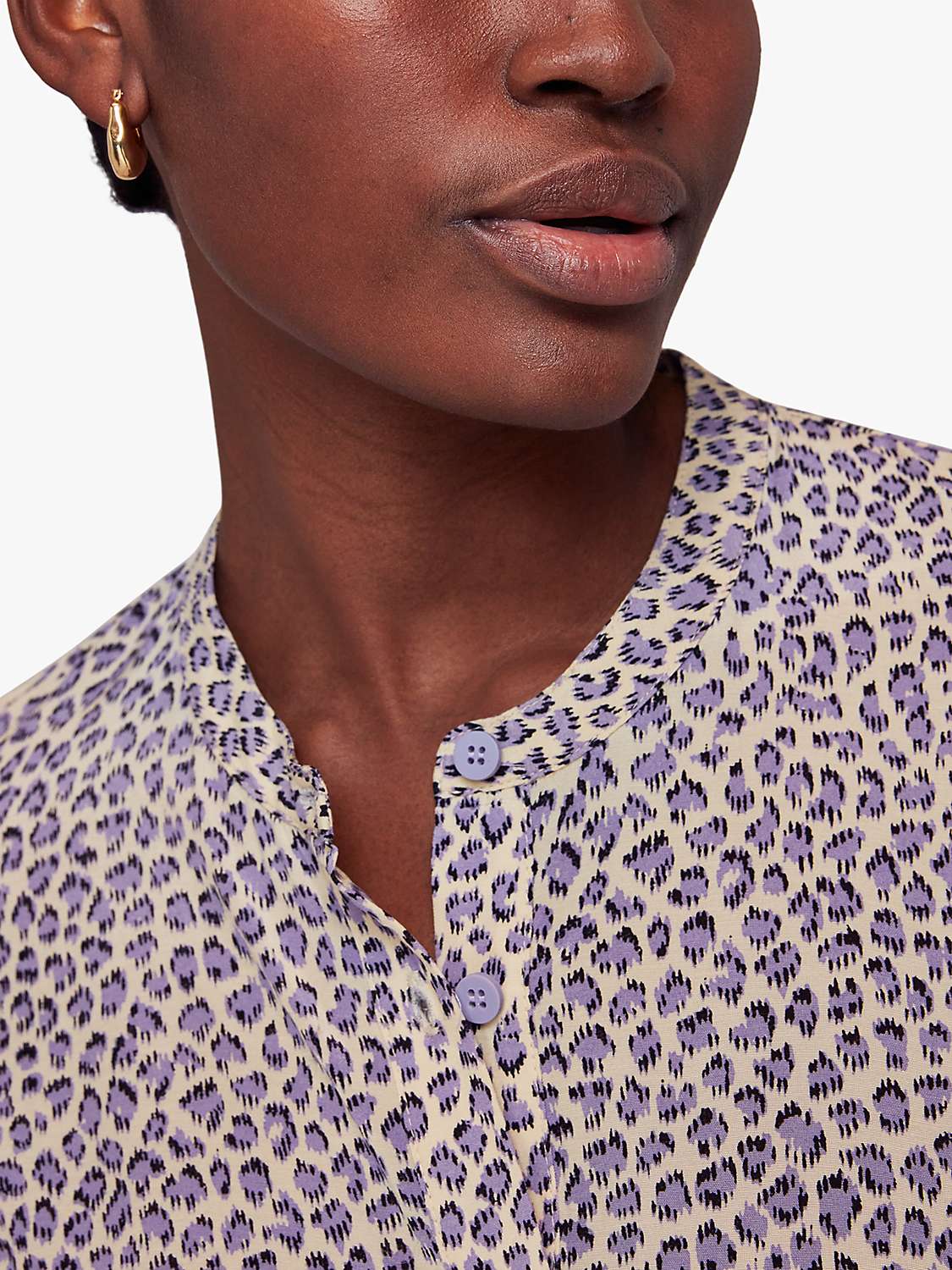 Buy Whistles Petite Leopard Print Shirt Dress, Lilac/Multi Online at johnlewis.com