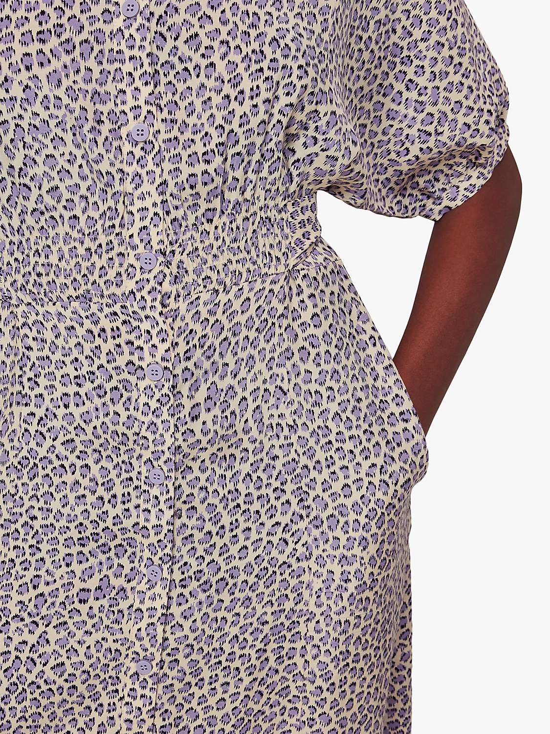 Buy Whistles Petite Leopard Print Shirt Dress, Lilac/Multi Online at johnlewis.com