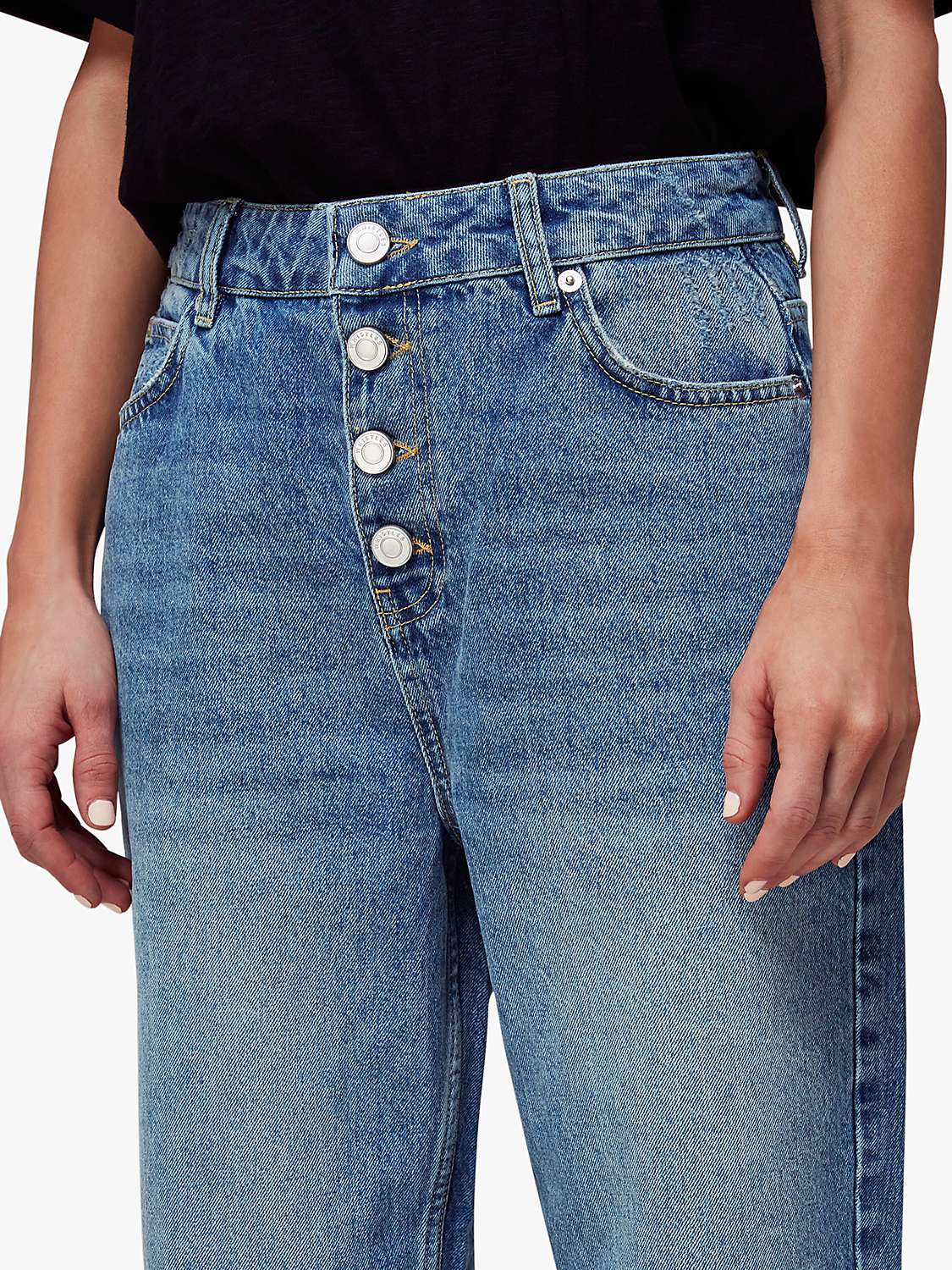 Buy Whistles Petite Authentic Hollie Button Jeans, Blue Online at johnlewis.com