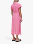 Whistles Petite Nina Diagonal Fleck Midi Dress, Pink/Multi, Pink/Multi