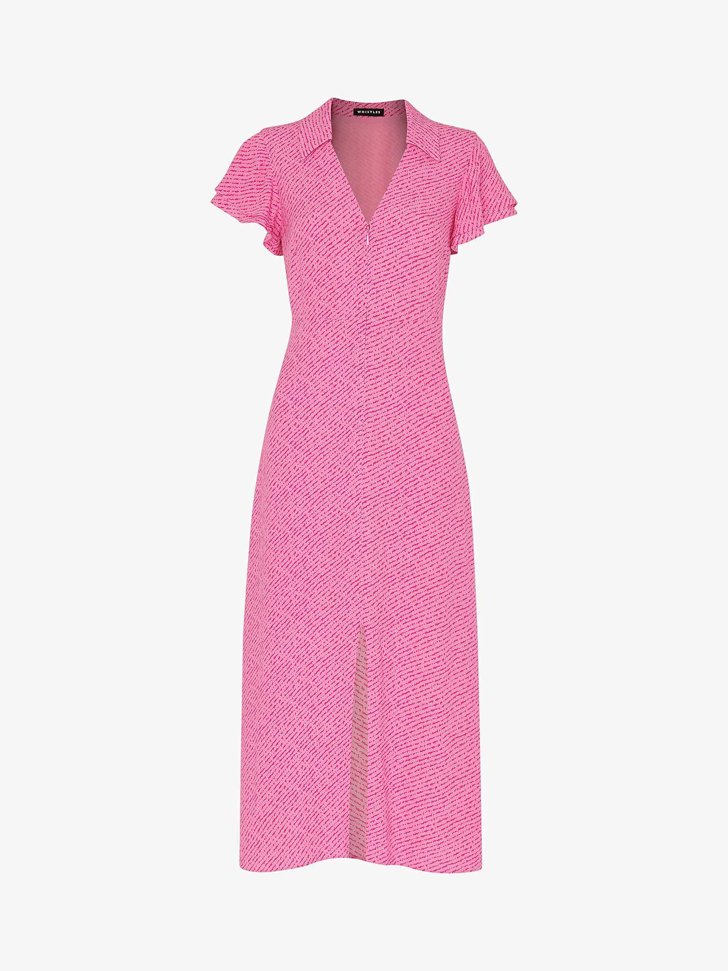 Buy Whistles Petite Nina Diagonal Fleck Midi Dress, Pink/Multi Online at johnlewis.com