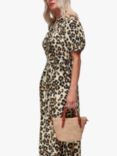 Whistles Petite Painted Leopard Print Midi Dress, Multi