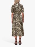 Whistles Petite Painted Leopard Print Midi Dress, Multi