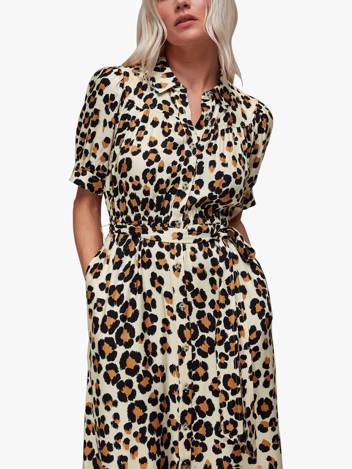 Petite leopard best sale print midi dress