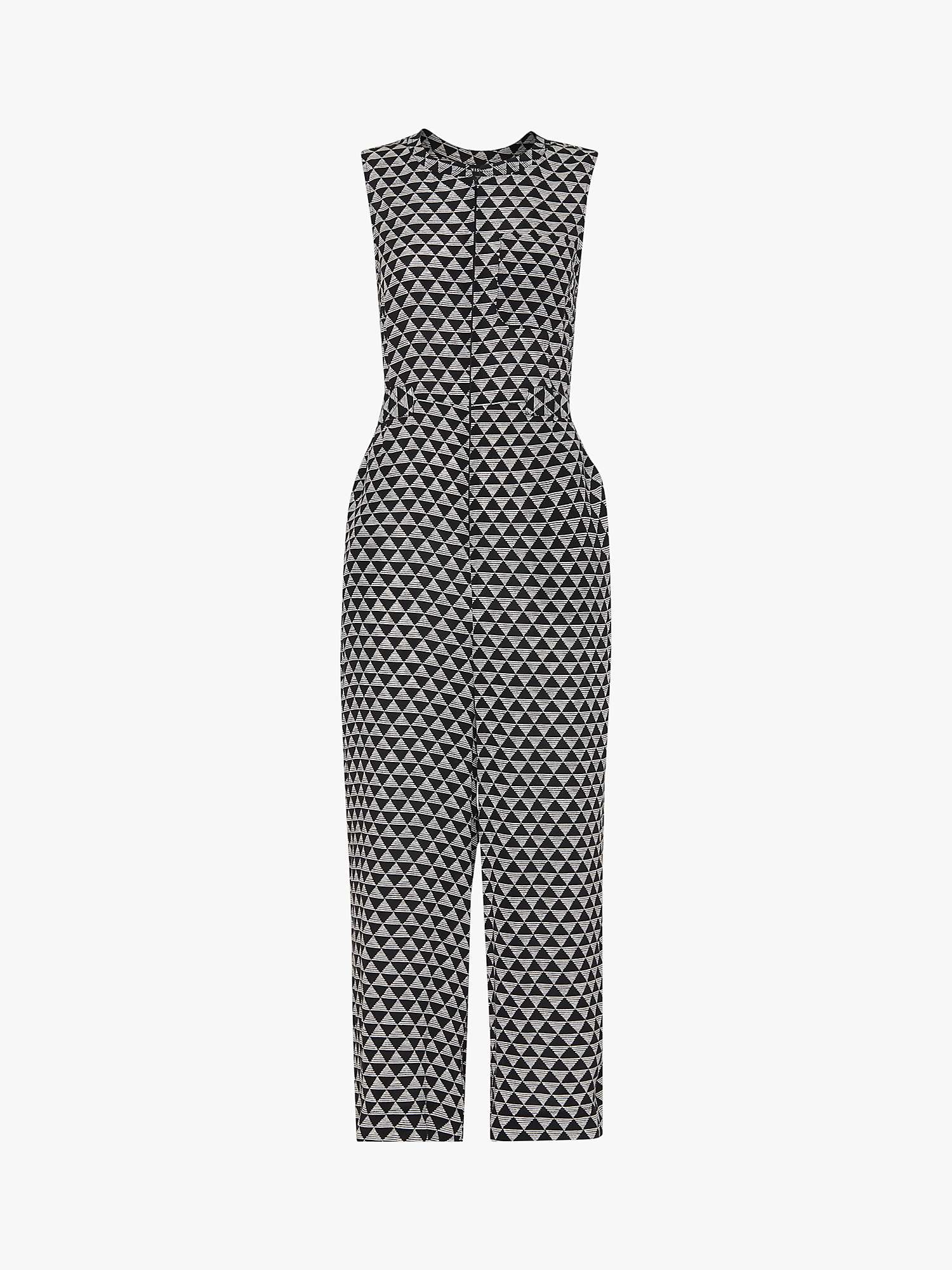 Whistles Petite Checkerboard Jumpsuit, Black/Multi at John Lewis & Partners