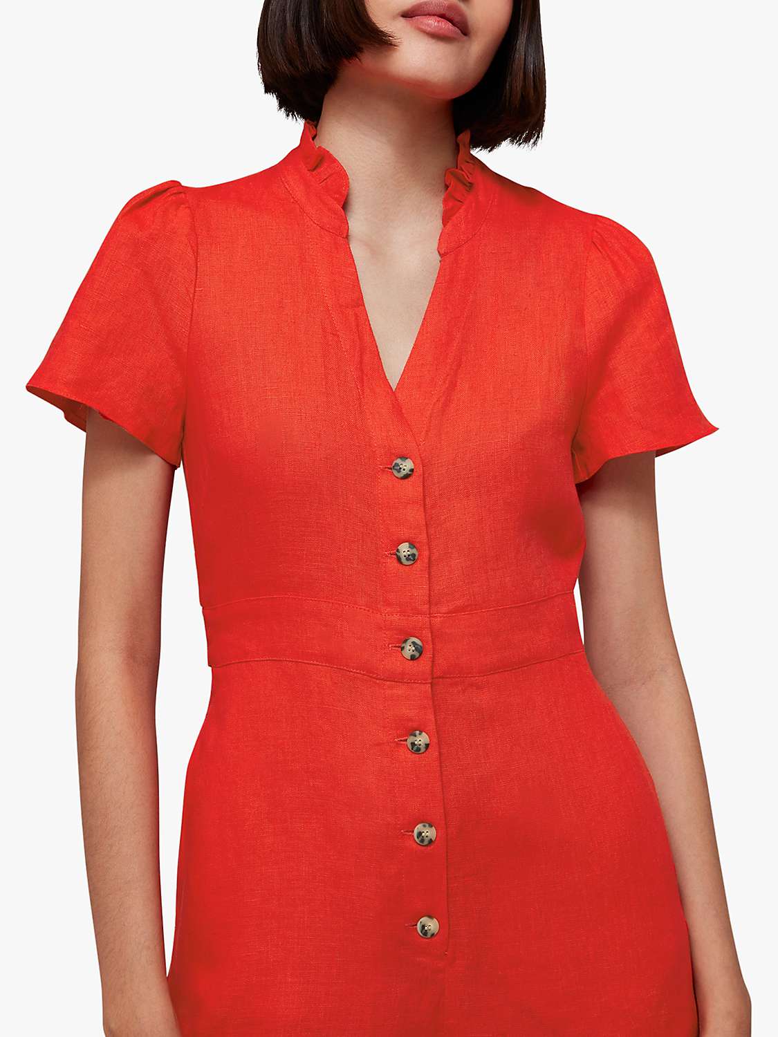 Buy Whistles Petite Emmie Linen Jumpsuit, Red Online at johnlewis.com