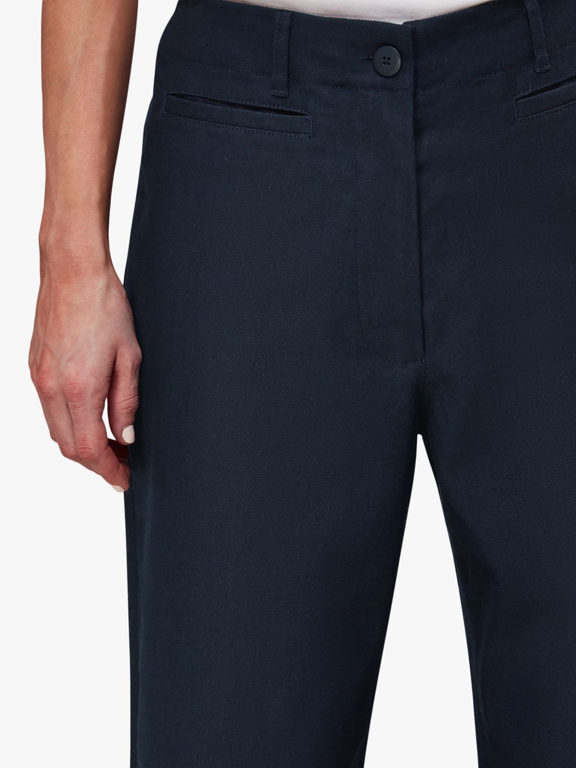Whistles Petite Amber Chino Trousers, Navy at John Lewis & Partners