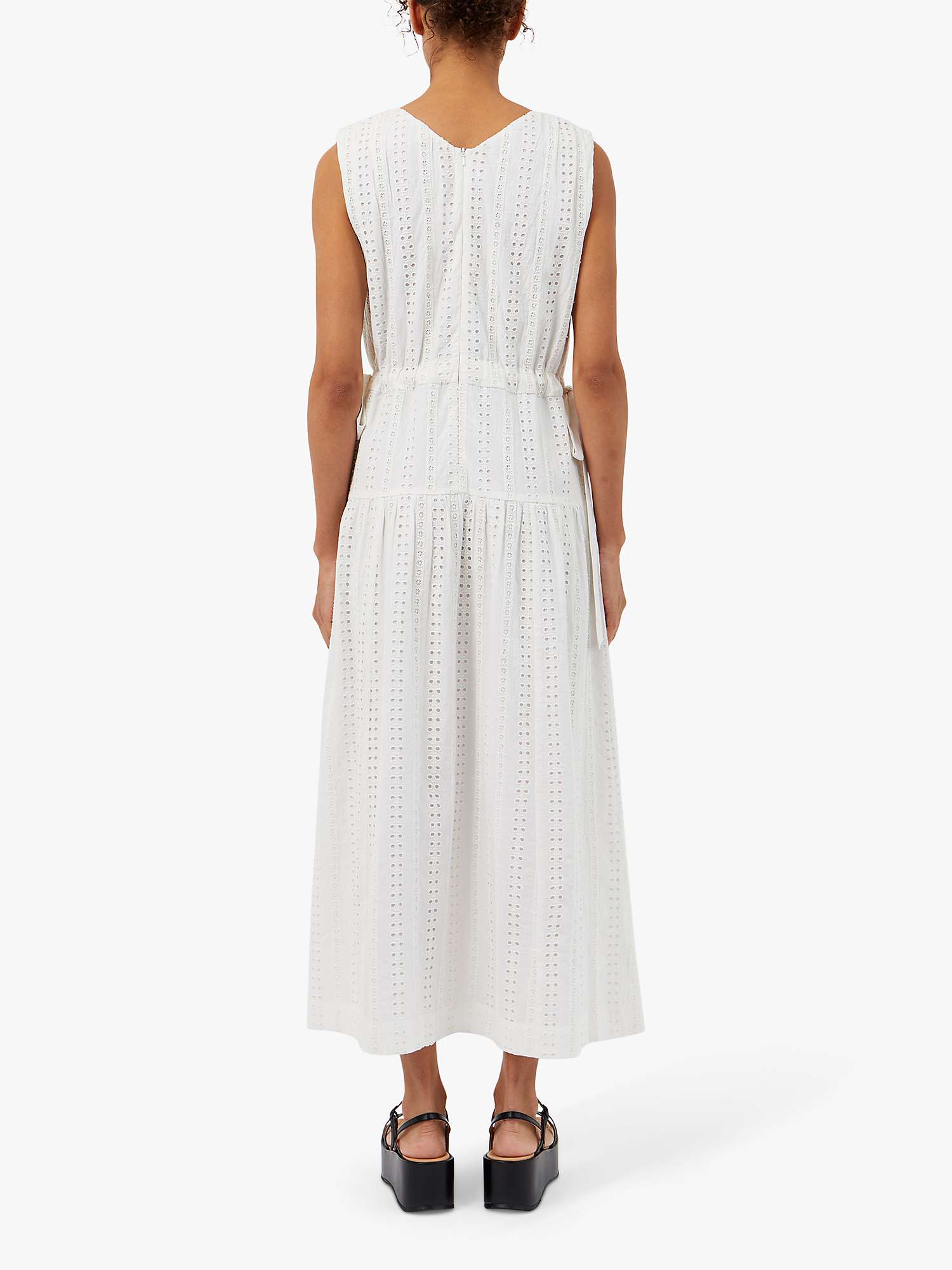 Buy Great Plains Summer Embroidery V Neck Midi Dress, Milk Online at johnlewis.com