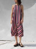 Great Plains Stripe Halter Neck Midi Dress, Multi