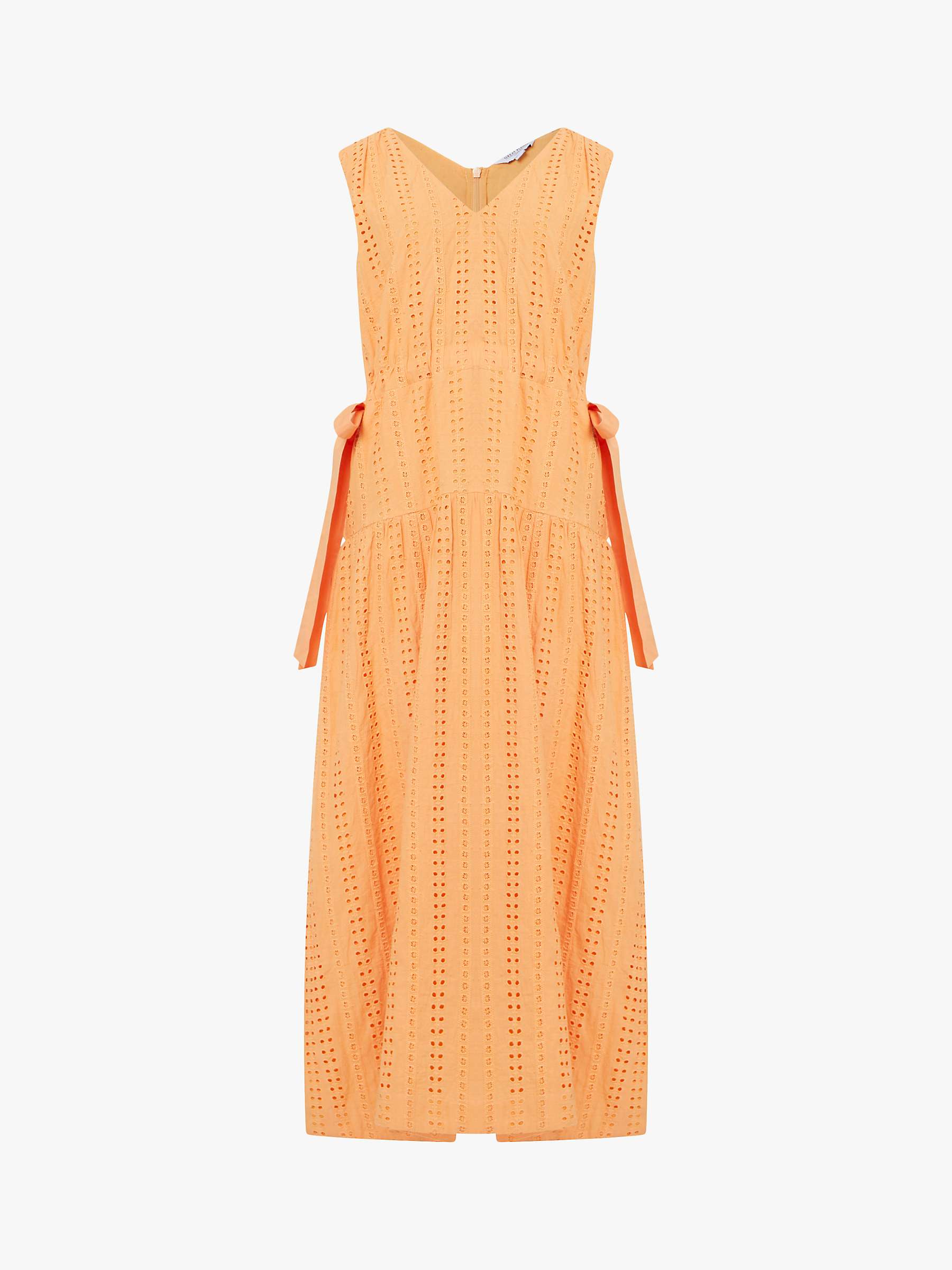 Buy Great Plains Summer Embroidery V-Neck Dress, Papaya Online at johnlewis.com