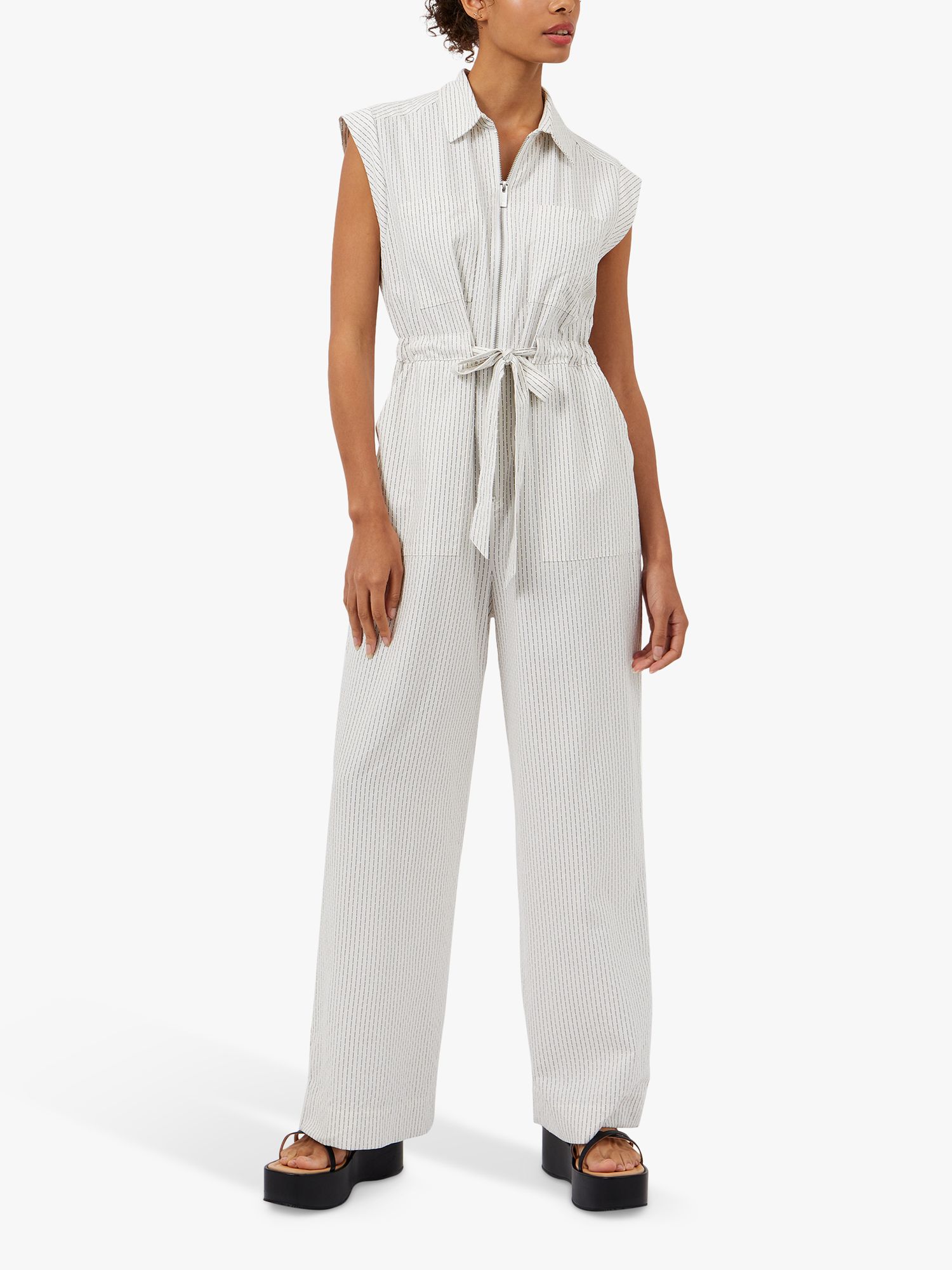 Great Plains Novelty Belted Jumpsuit, White