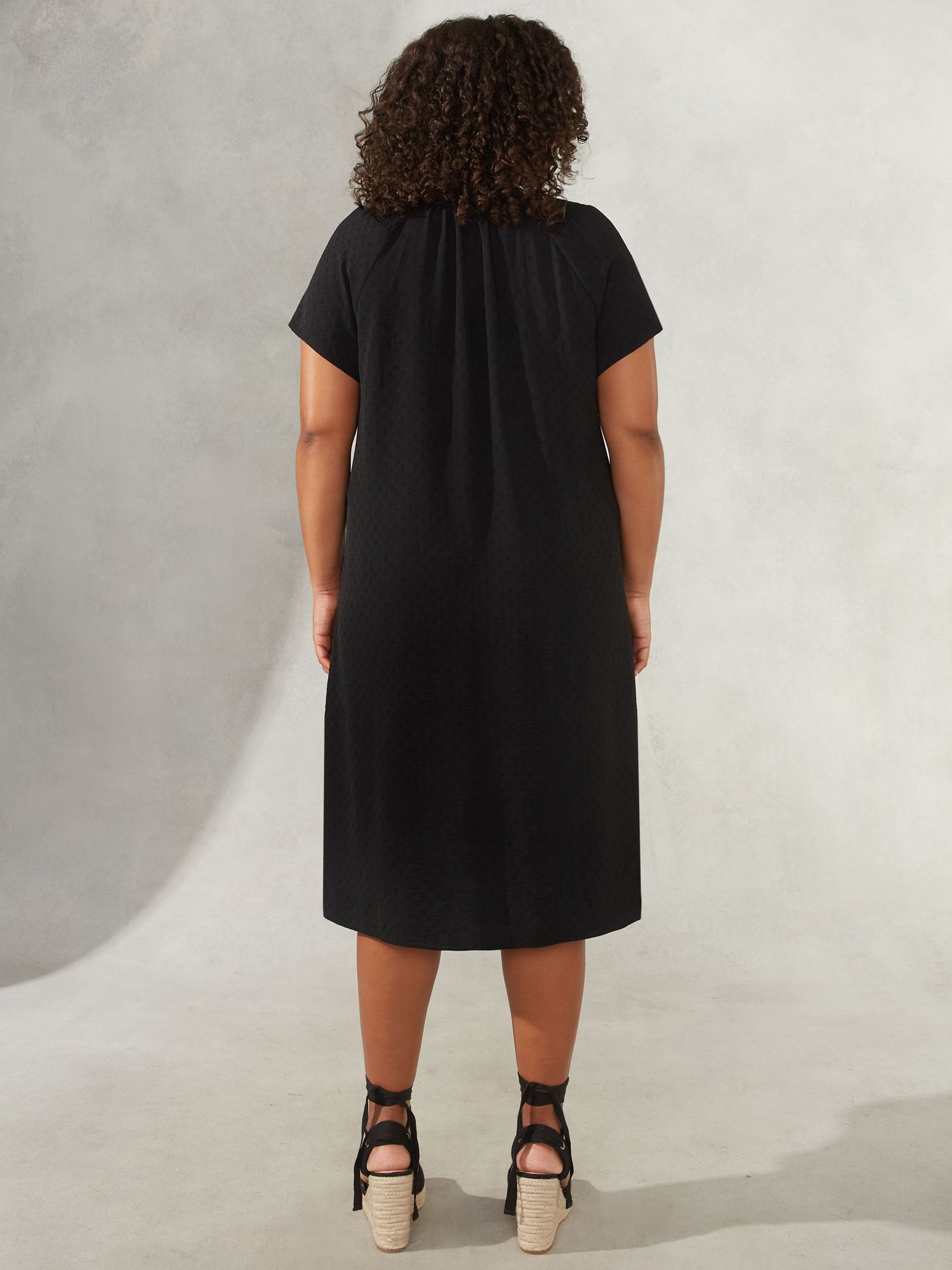 Live Unlimited Curve Shirred A Line Dress, Black, 22