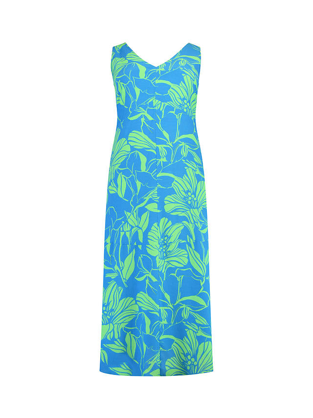 Live Unlimited Curve Floral Print Midi Swing Dress, Blue