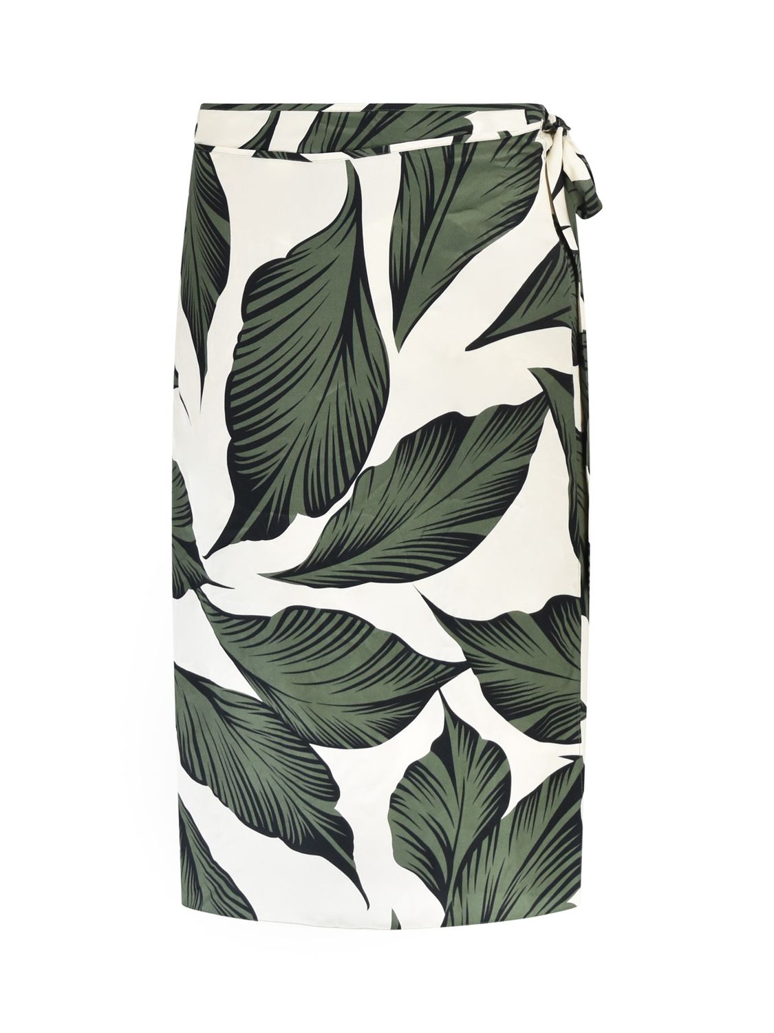 Live Unlimited Curve Palm Midi Skirt, Khaki at John Lewis & Partners