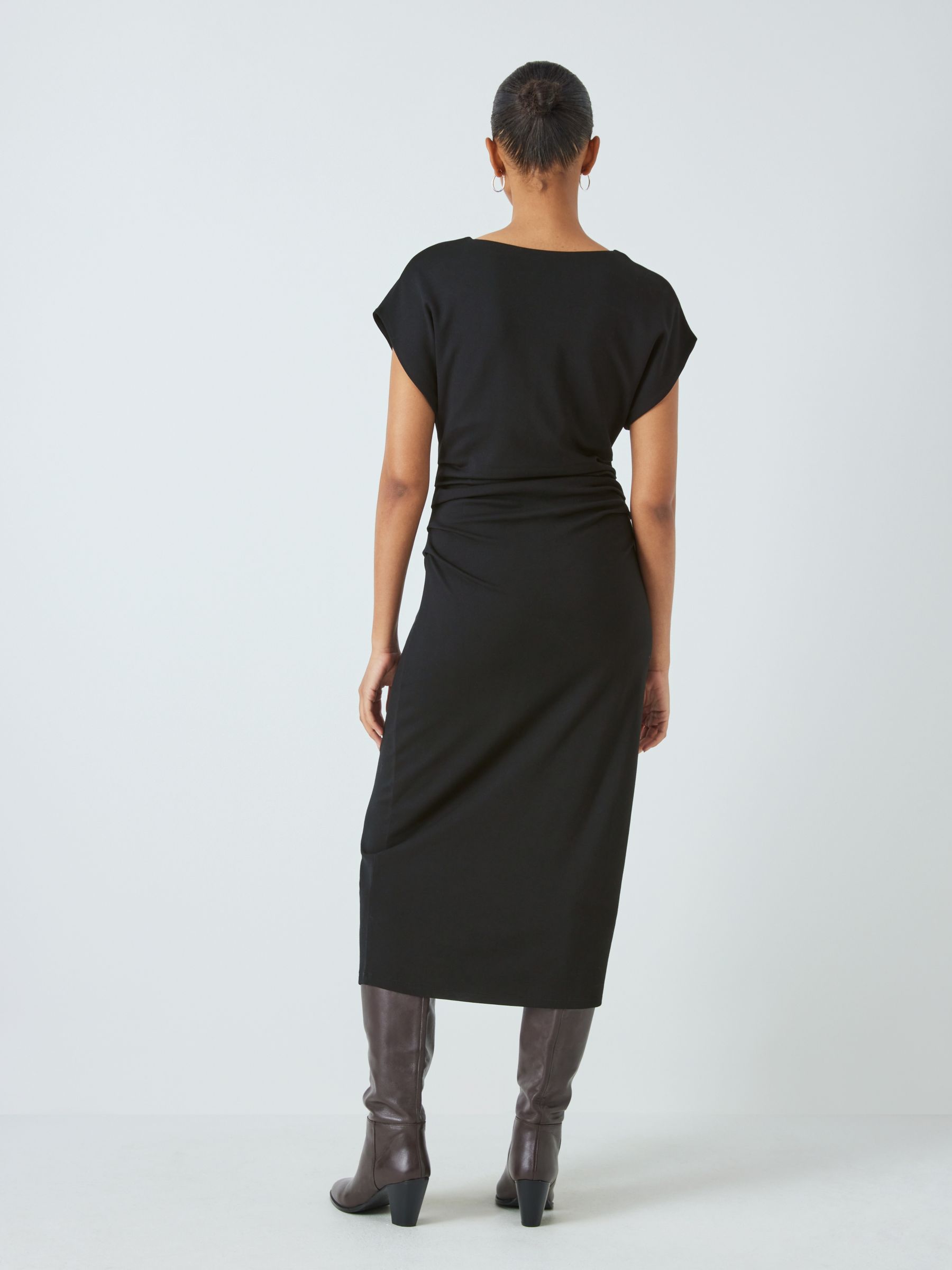 Workwear Built-In Shapewear Ruched Sleeveless Midi Dress