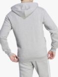 adidas Essentials Fleece 3-Stripes Full-Zip Hoodie, Grey Heather