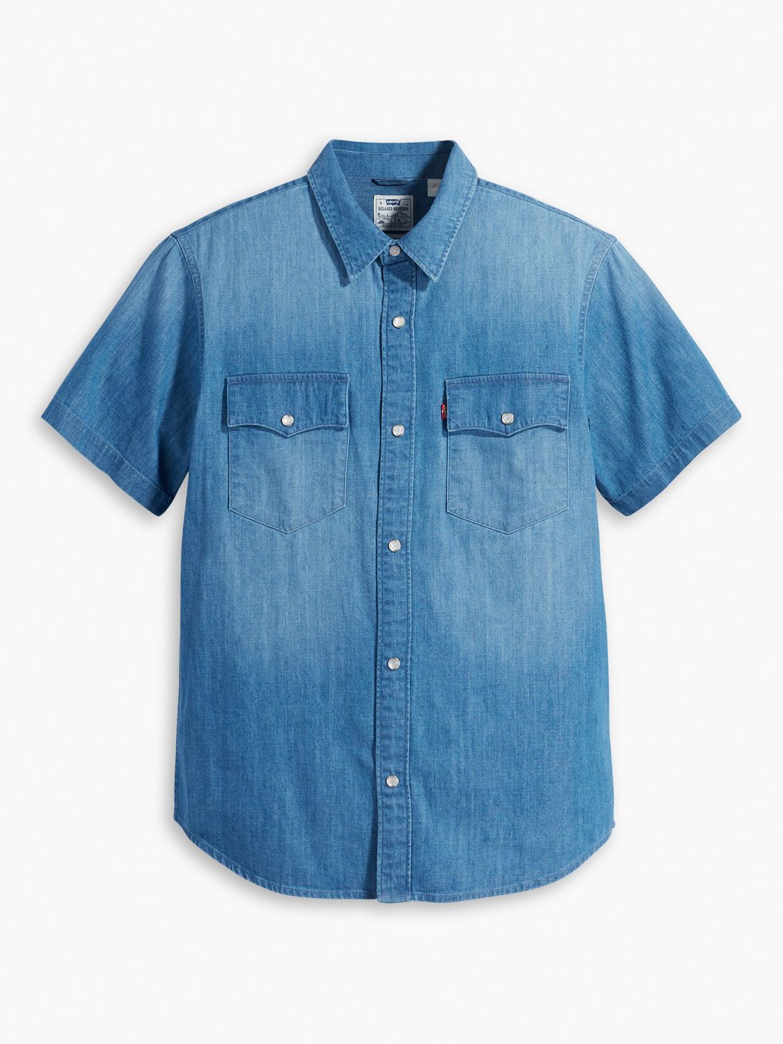 Levi's Short Sleeve Denim Western Shirt, Denim, XL
