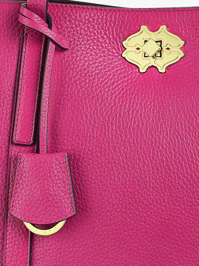 Radley Museum Street Leather Zip Top Tote Bag, Cerise at John Lewis ...