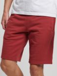 Superdry Vintage Logo Embroidered Jersey Shorts, Track Red Marl