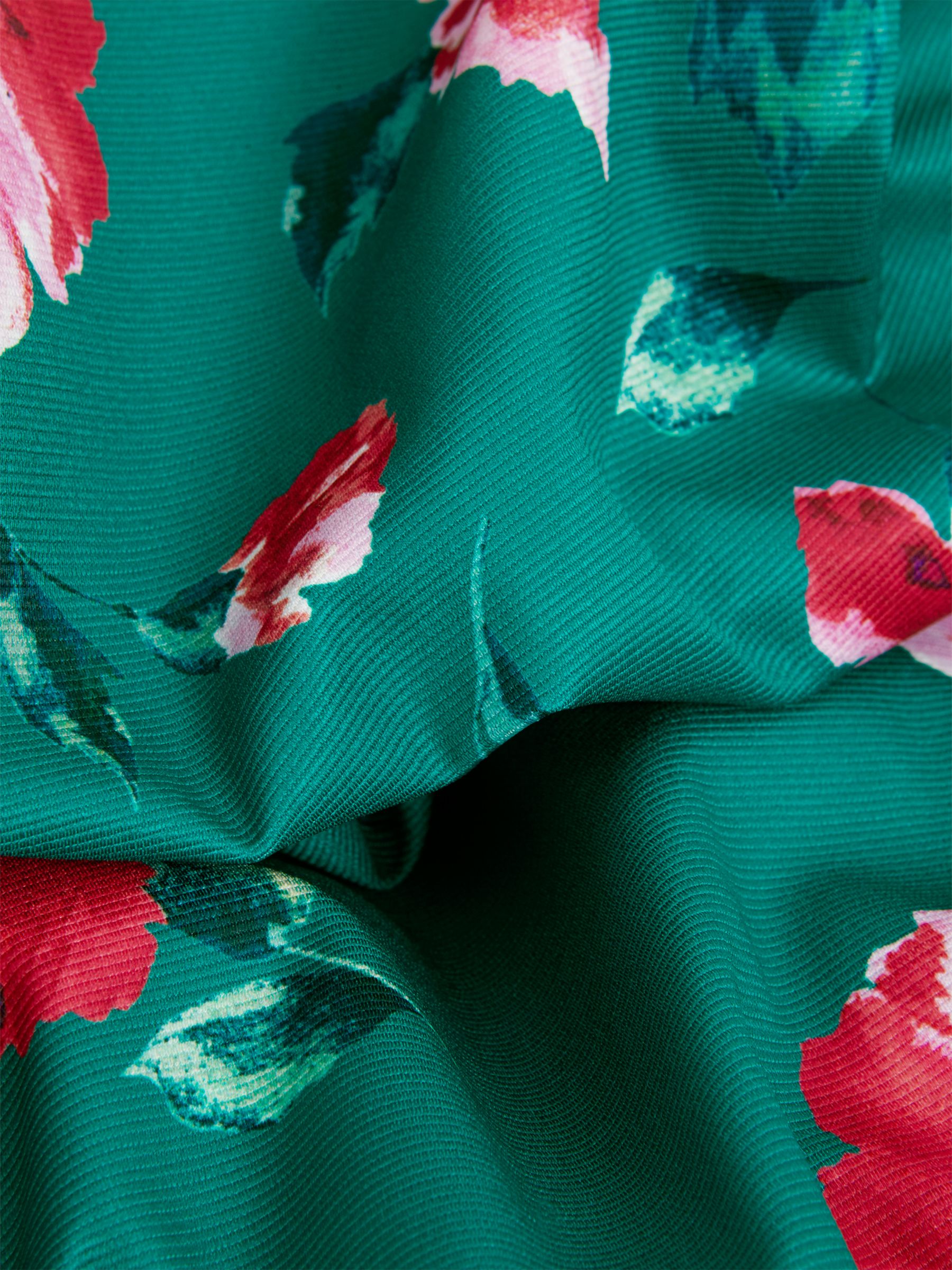 Hobbs Moira Floral Print Pencil Dress, Green/Multi, 6