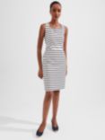 Hobbs Audra Stripe Shift Dress, Ivory/Hobbs Navy, Ivory/Hobbs Navy