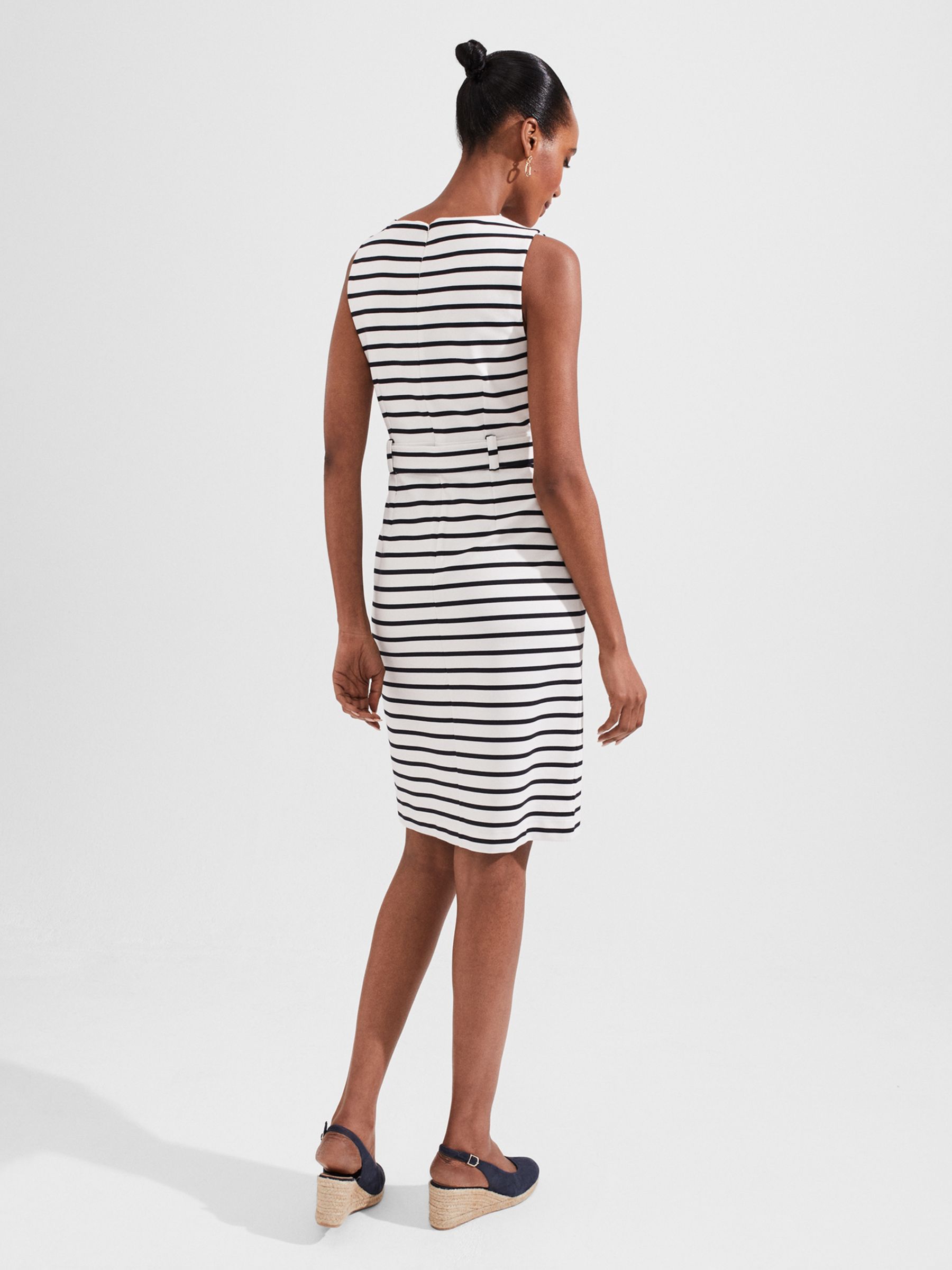 Buy Hobbs Audra Stripe Shift Dress, Ivory/Hobbs Navy Online at johnlewis.com